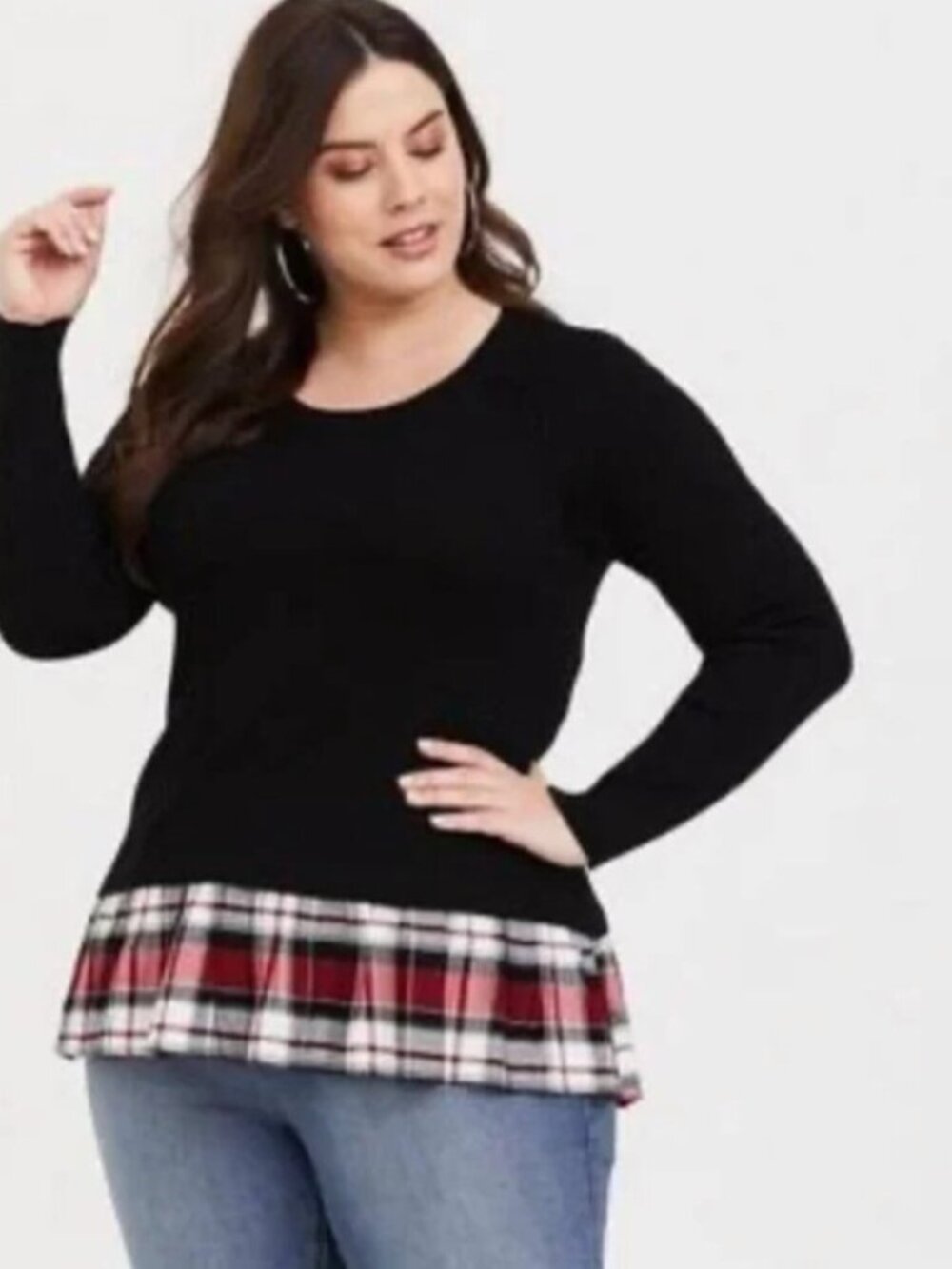 TORRID Plaid Tunic Sweater
